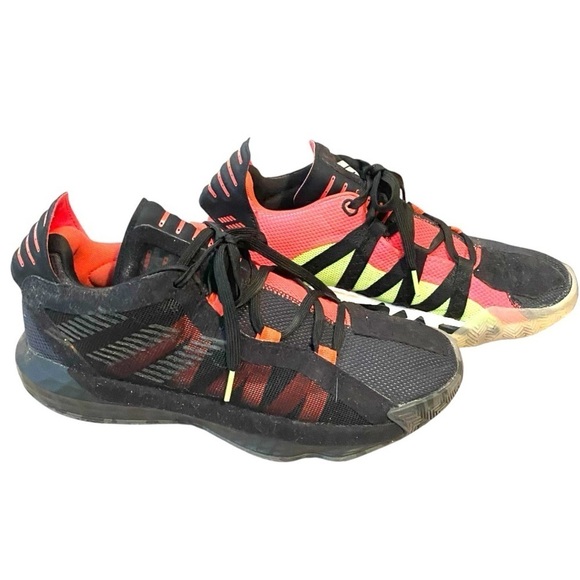 * Adidas Dame 6 Basketball Shoes Size 10 Orange Green Black Athletic - Picture 4 of 7